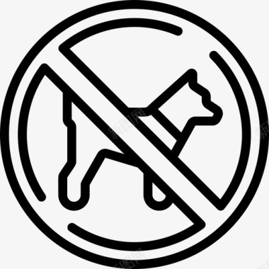 禁止携带宠物警告标志4直线型图标图标