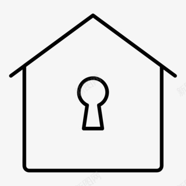 家用锁钥匙钥匙孔图标图标