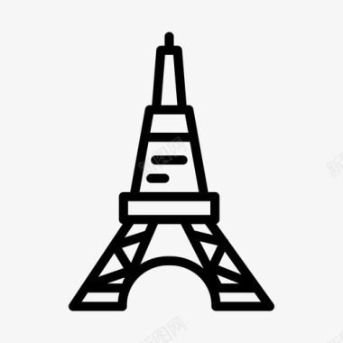 铁塔埃菲尔铁塔纪念碑21号直线型图标图标