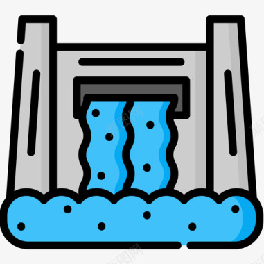 细腻颜色大坝可再生能源2线性颜色图标图标