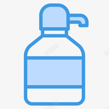 肥皂瓶瓶子和容器5蓝色图标图标