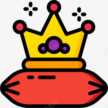 皇冠公主5线性颜色图标图标