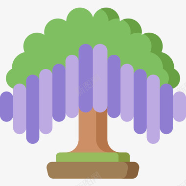 紫藤树16平坦图标图标