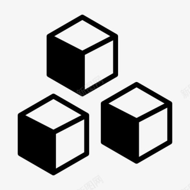 堆积盒方块立方体图标图标