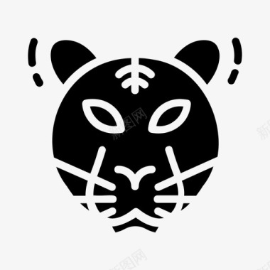 虎脸森林动物豹子图标图标