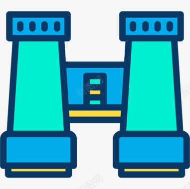 双筒望远镜室外9线性颜色图标图标