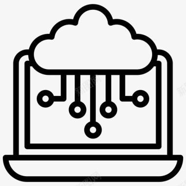 云网云计算技术云连接云数据共享图标图标