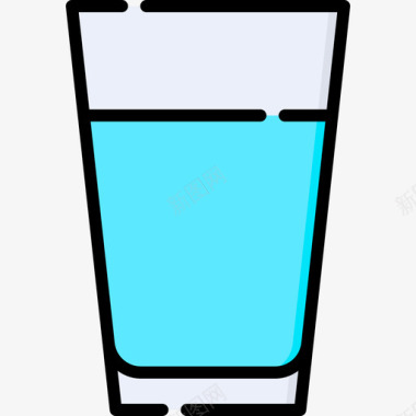 透明水杯水杯家居用品15线性颜色图标图标