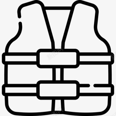 夏令营总动员救生衣夏令营16线性图标图标