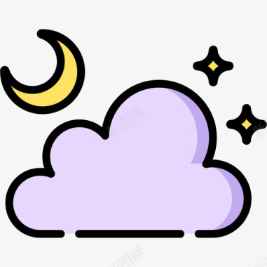 天空24小时睡眠时间线性颜色图标图标