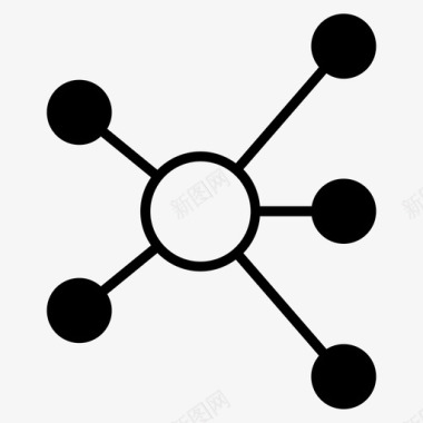 黑白的鸟类科学化学连接网络图标图标