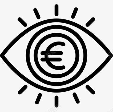 欧元图标欧元经济36线性图标图标