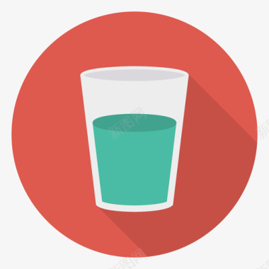 玻璃食品和饮料30圆形图标图标