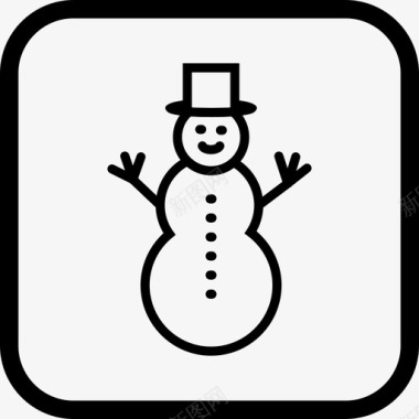 冬天的雪人雪人冬天天气图标图标