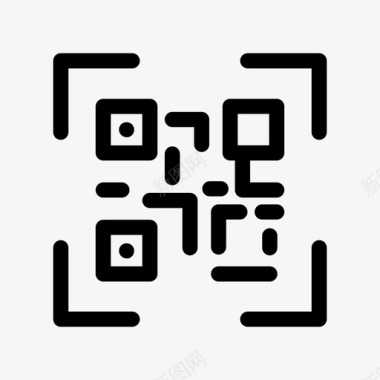 二维码条码扫描仪购物和电子商务图标图标