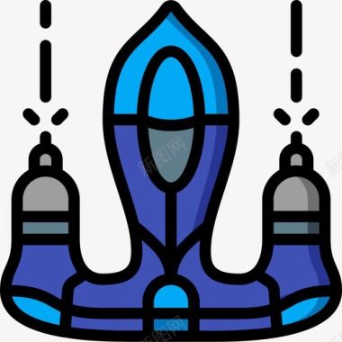 太空船太空船外星飞碟8线性颜色图标图标