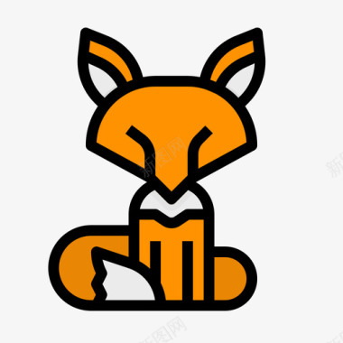 狐狸秋天78线性颜色图标图标