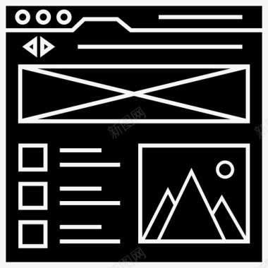 网站布局图标网页消息商业邮件通信图标图标