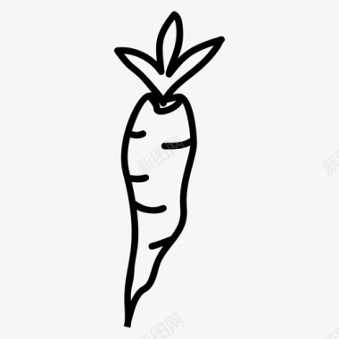 胡萝卜食物根茎蔬菜图标图标