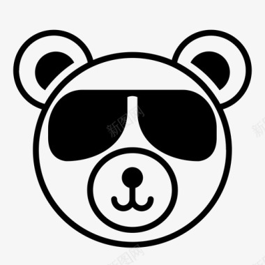 泰迪熊泰迪熊脸眼镜图标图标