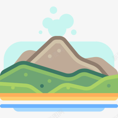 火山火山景观62线性颜色图标图标