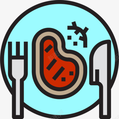餐厅牛排91号餐厅原色图标图标