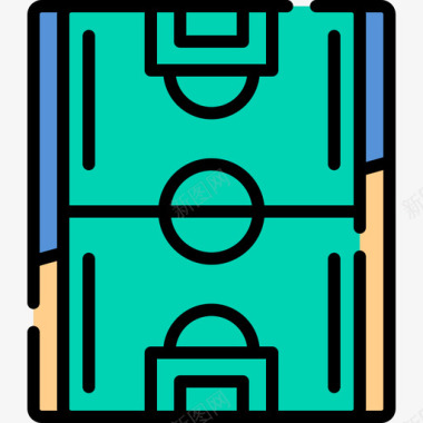 足球足球场操场52线性颜色图标图标