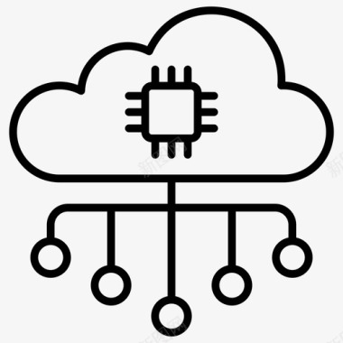 云数据处理器云芯片云计算图标图标