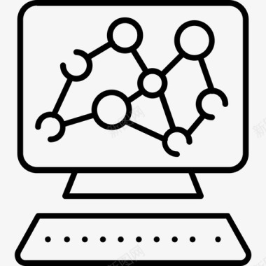 链式分子研究计算机分子图标图标