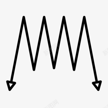 古典波浪箭头弓导航图标图标
