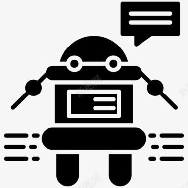 聊天机器人即时通讯机器人现代科技字形标集图标图标