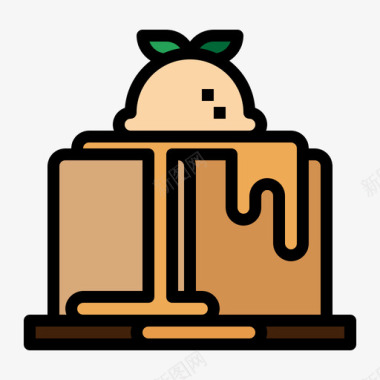 布丁布丁咖啡店120线性颜色图标图标