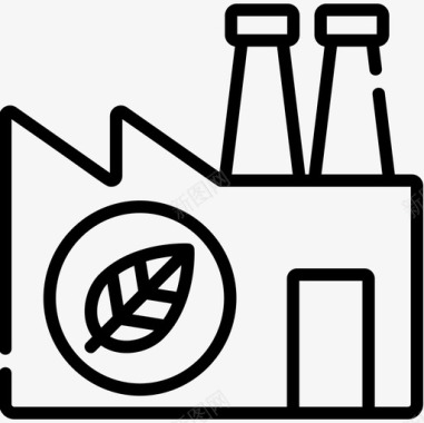 海报工厂素材绿色工厂制造29线性图标图标