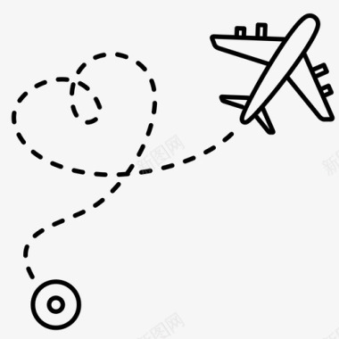 航空旅行飞机航线飞行图标图标
