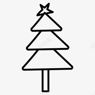矢量树圣诞树针叶树装饰树图标图标