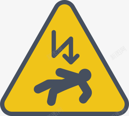 触电警告标志5平坦图标图标