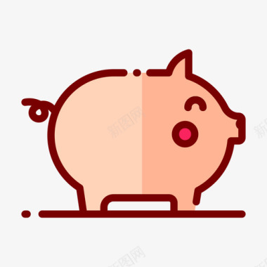 猪养殖70头线色图标图标