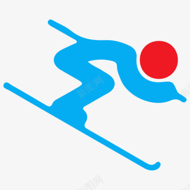 冬奥会-高山滑雪图标