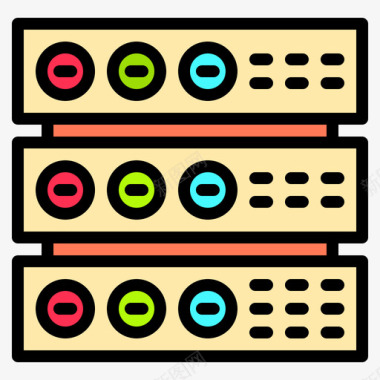 3d数据数据库网络和数据库3线性颜色图标图标