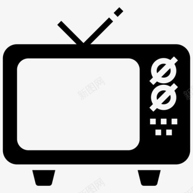 复古电视广播电视图标图标