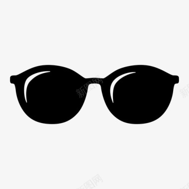 圆形太阳镜圆形太阳镜眼镜墨镜图标图标