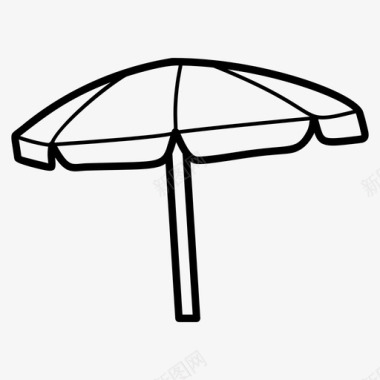 遮阳伞海滩天篷图标图标