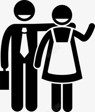 工作的丈夫和家庭主妇幸福配偶图标图标