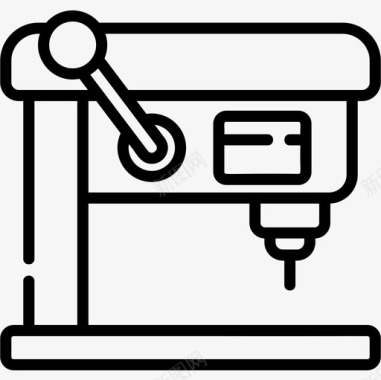 糯米制造钻孔机制造29线性图标图标