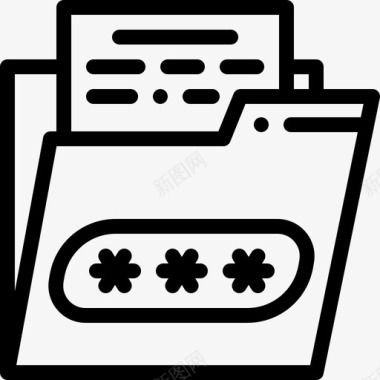 水墨数字8免扣密码数字服务8线性图标图标