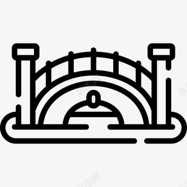 彩灯桥城市公园11号直线桥图标图标