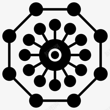 中式集中式结构集中式连接集中式网络图标图标