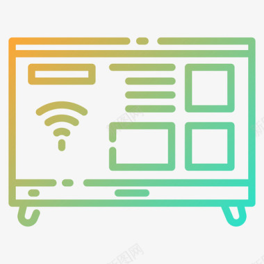 我爱电视图标智能电视电视34渐变图标图标