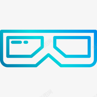 扁平化3D眼镜3d眼镜电影胶片线性渐变图标图标