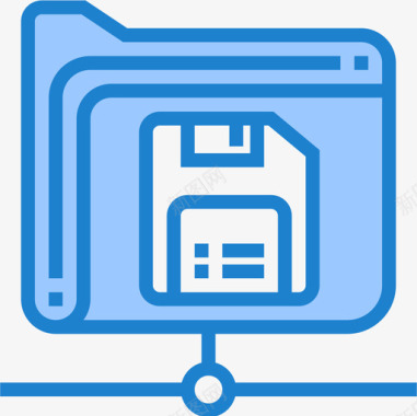 保存保存数据和网络管理5蓝色图标图标